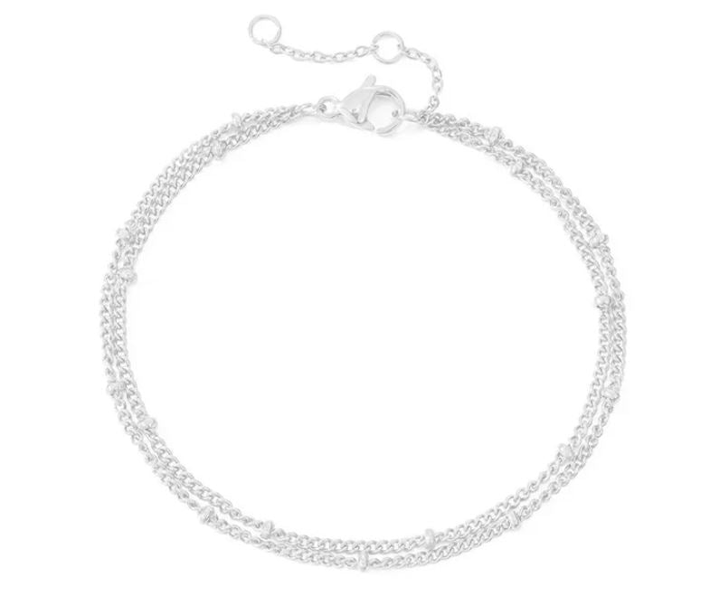 Subtiele dubbele bollenarmband